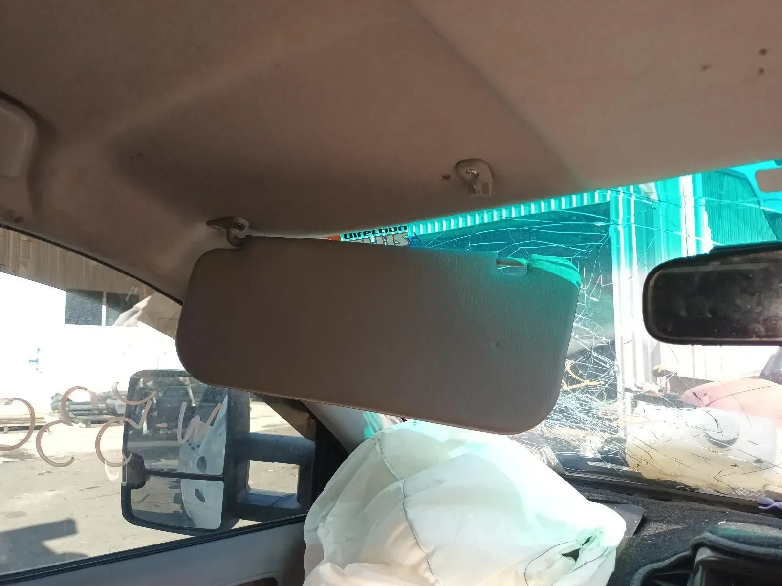 Gray Sun Visor in a Car, Side View, With Deployed Airbag — South West 4WD Wreckers In Brisbane, QLD