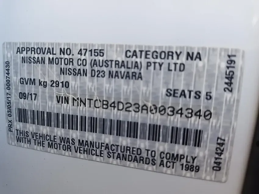 A White Nissan D23 Navara with the Approval Number 47155 — South West 4WD Wreckers In Brisbane, QLD