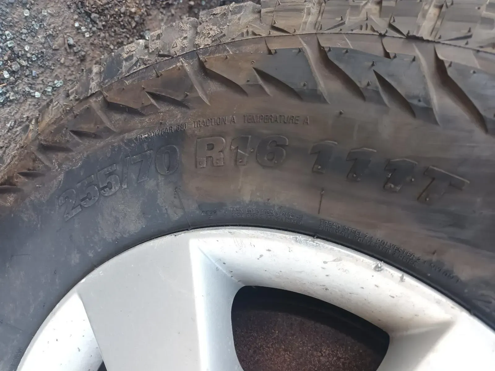 Close-up of a Tyre With Tread and the Size Marking — South West 4WD Wreckers In Brisbane, QLD