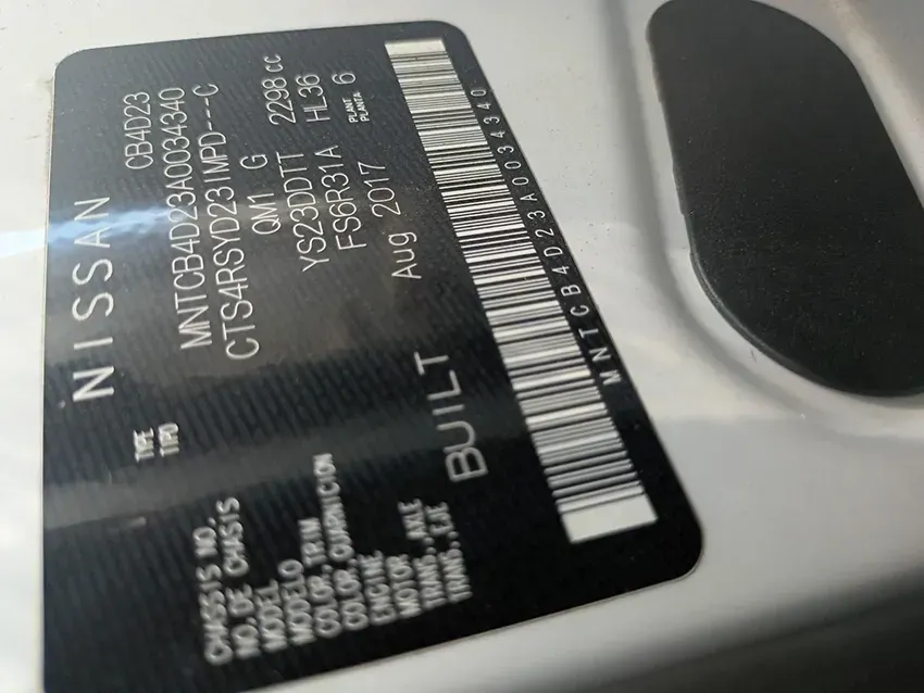 A Close Up of a Nissan Built Label — South West 4WD Wreckers In Brisbane, QLD