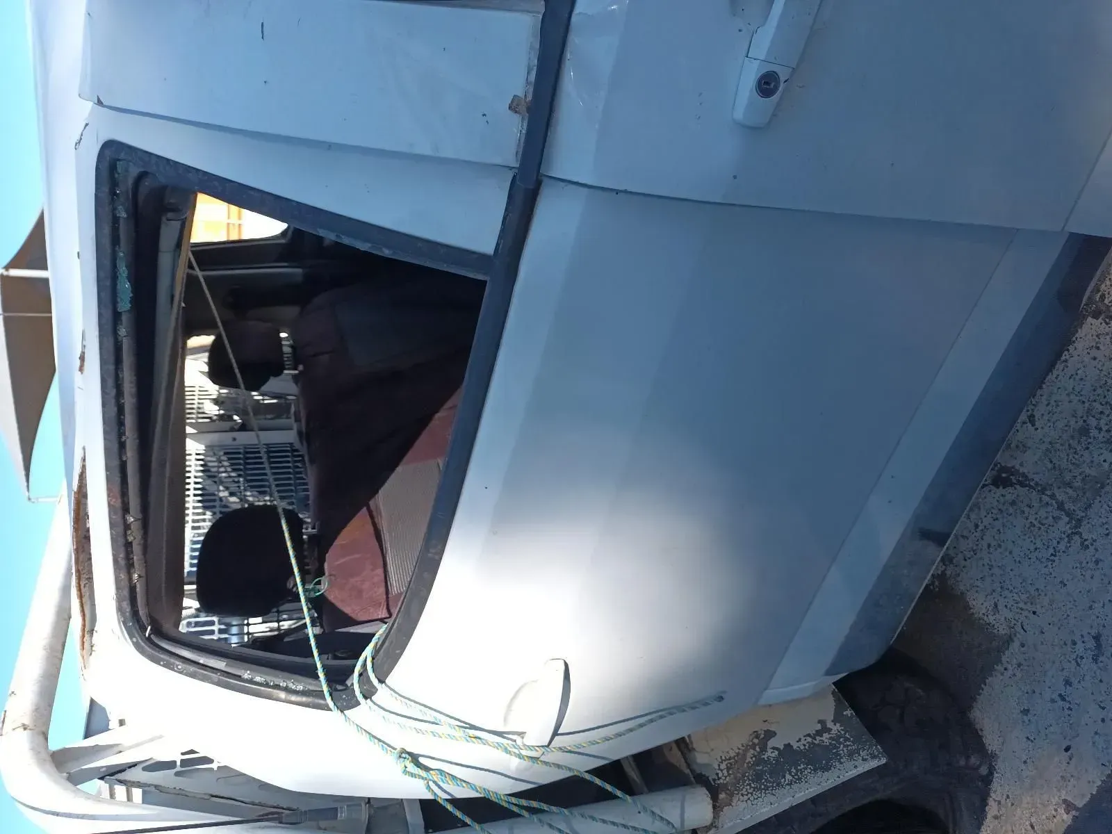 A White Truck With a Broken Windshield — South West 4WD Wreckers In Brisbane, QLD