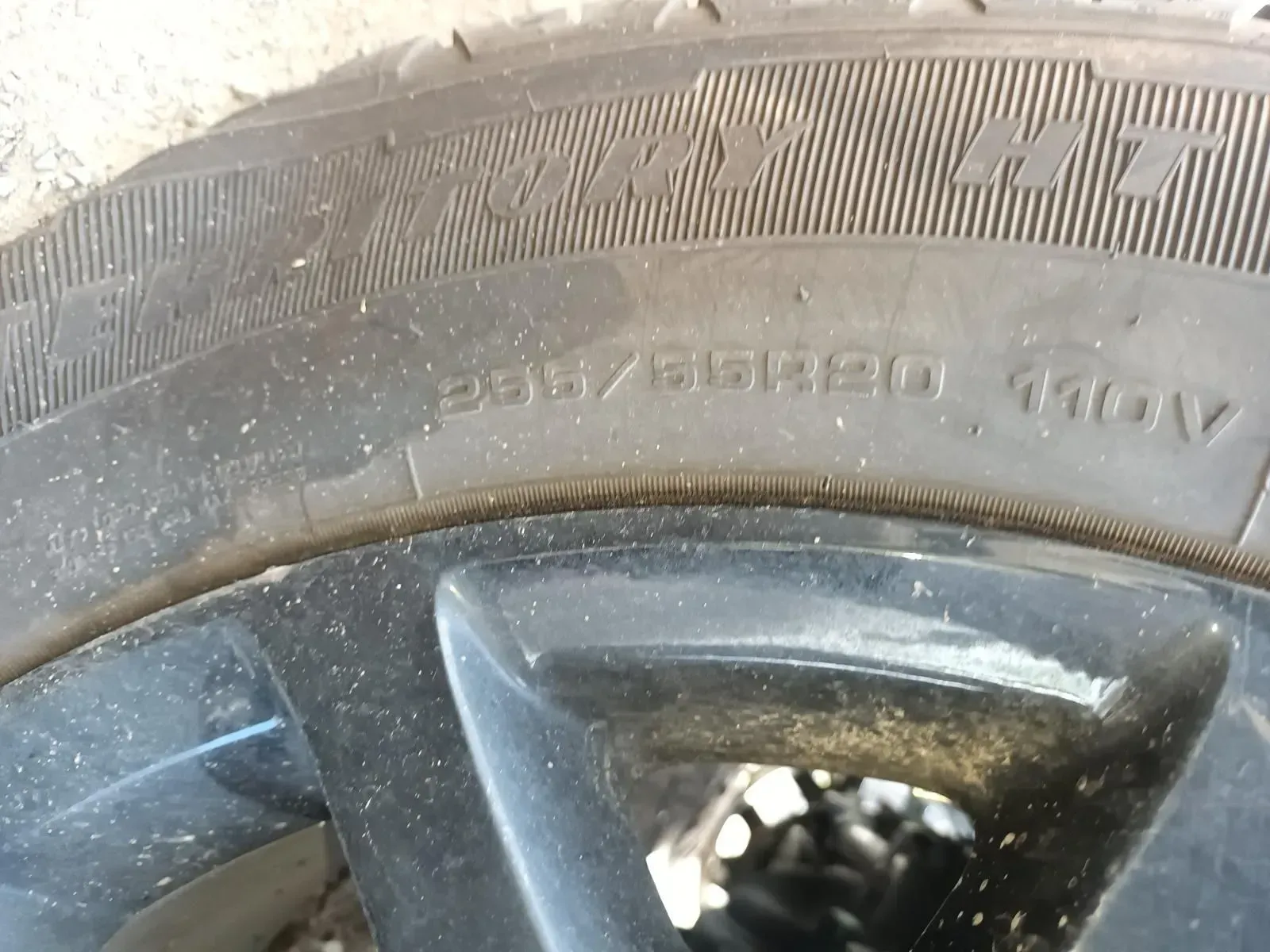 Close-up of a Car Tyre With Tyre Size 235/55r20 102v and a Black Alloy Wheel — South West 4WD Wreckers In Brisbane, QLD