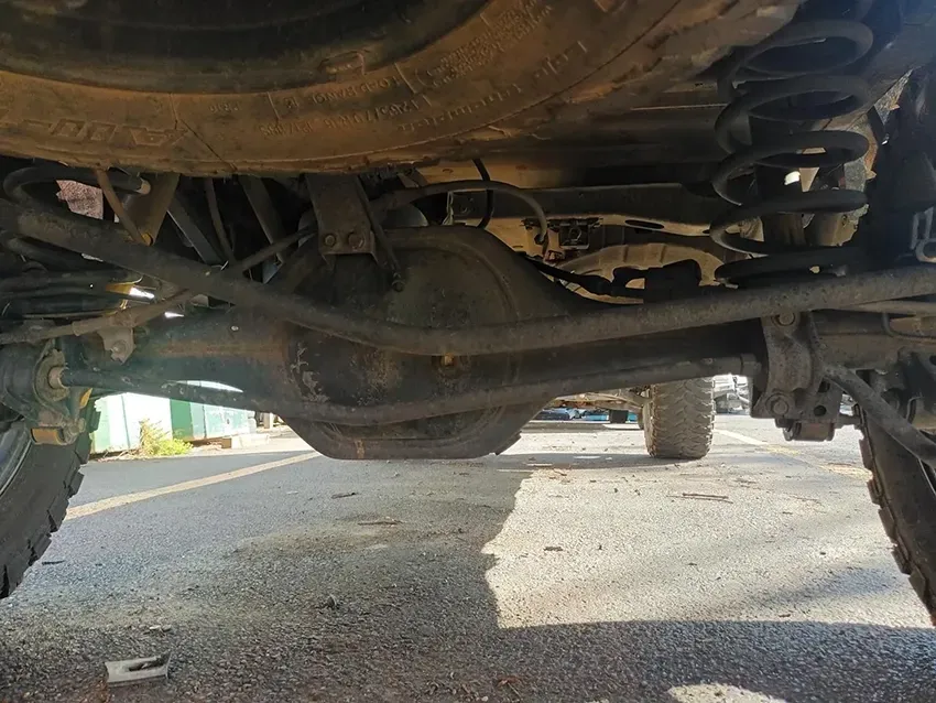 A Close Up of the Underside of a Truck Parked on the Side of the Road — South West 4WD Wreckers In Brisbane, QLD