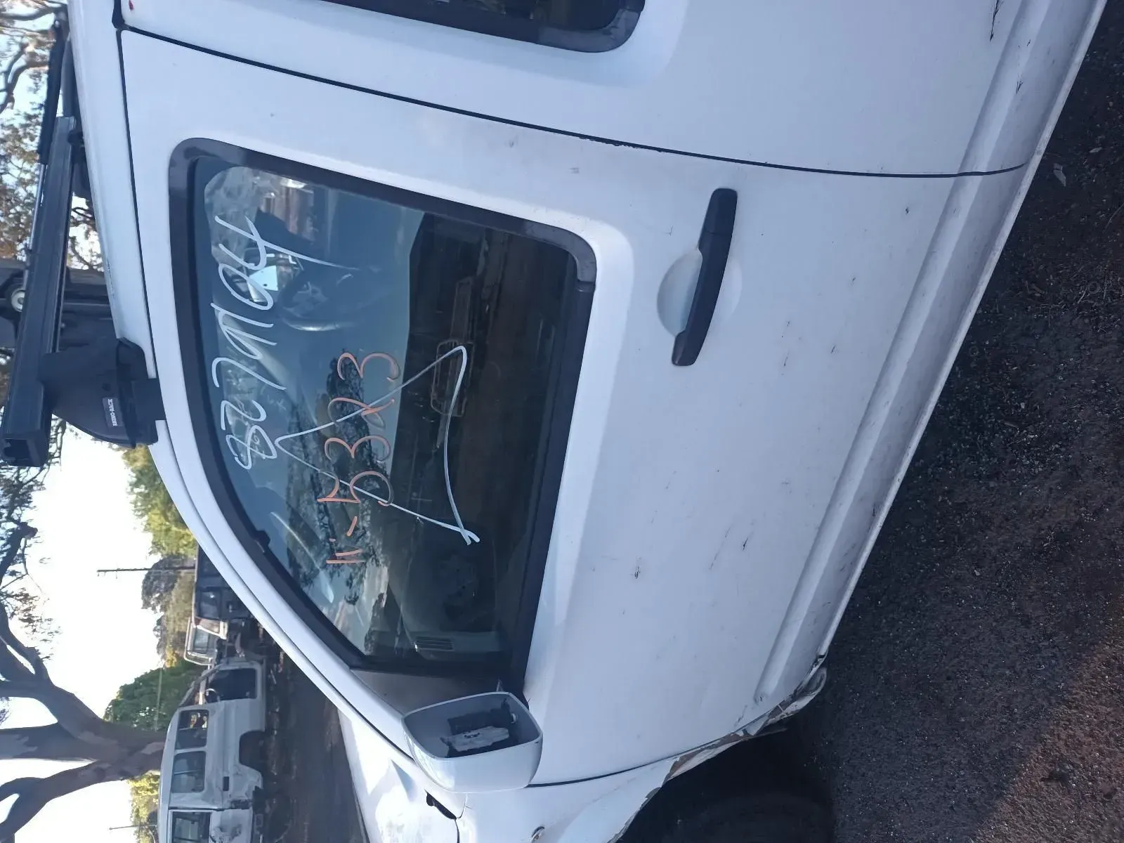 White Truck With Broken Window in an Outdoor Setting — South West 4WD Wreckers In Brisbane, QLD