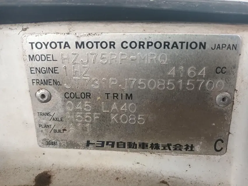 A Close Up of a Toyota Motor Corporation Japan License Plate — South West 4WD Wreckers In Brisbane, QLD