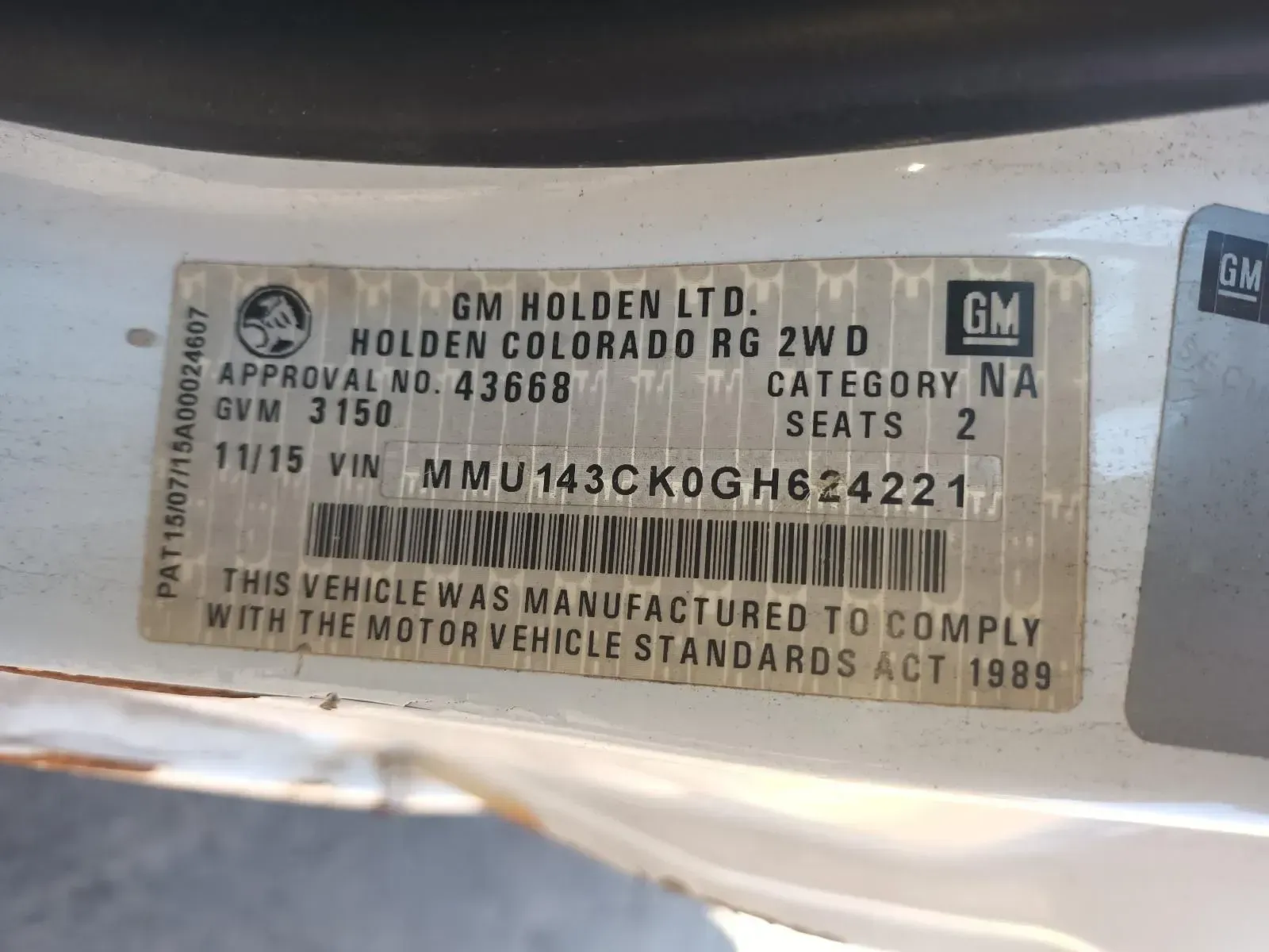 Vehicle Identification Plate — South West 4WD Wreckers In Brisbane, QLD