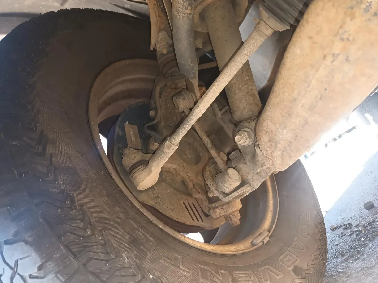 Close-up of a Vehicle's Front Suspension and Tyre — South West 4WD Wreckers In Brisbane, QLD