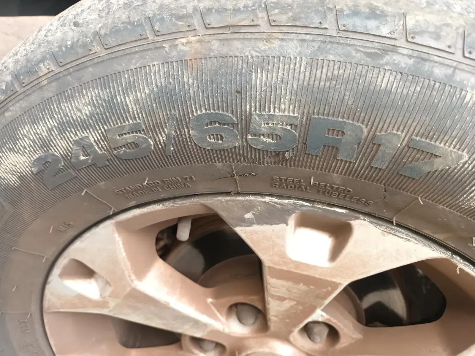 Close-up of a Tyre on a Rim Showing the Size — South West 4WD Wreckers In Brisbane, QLD