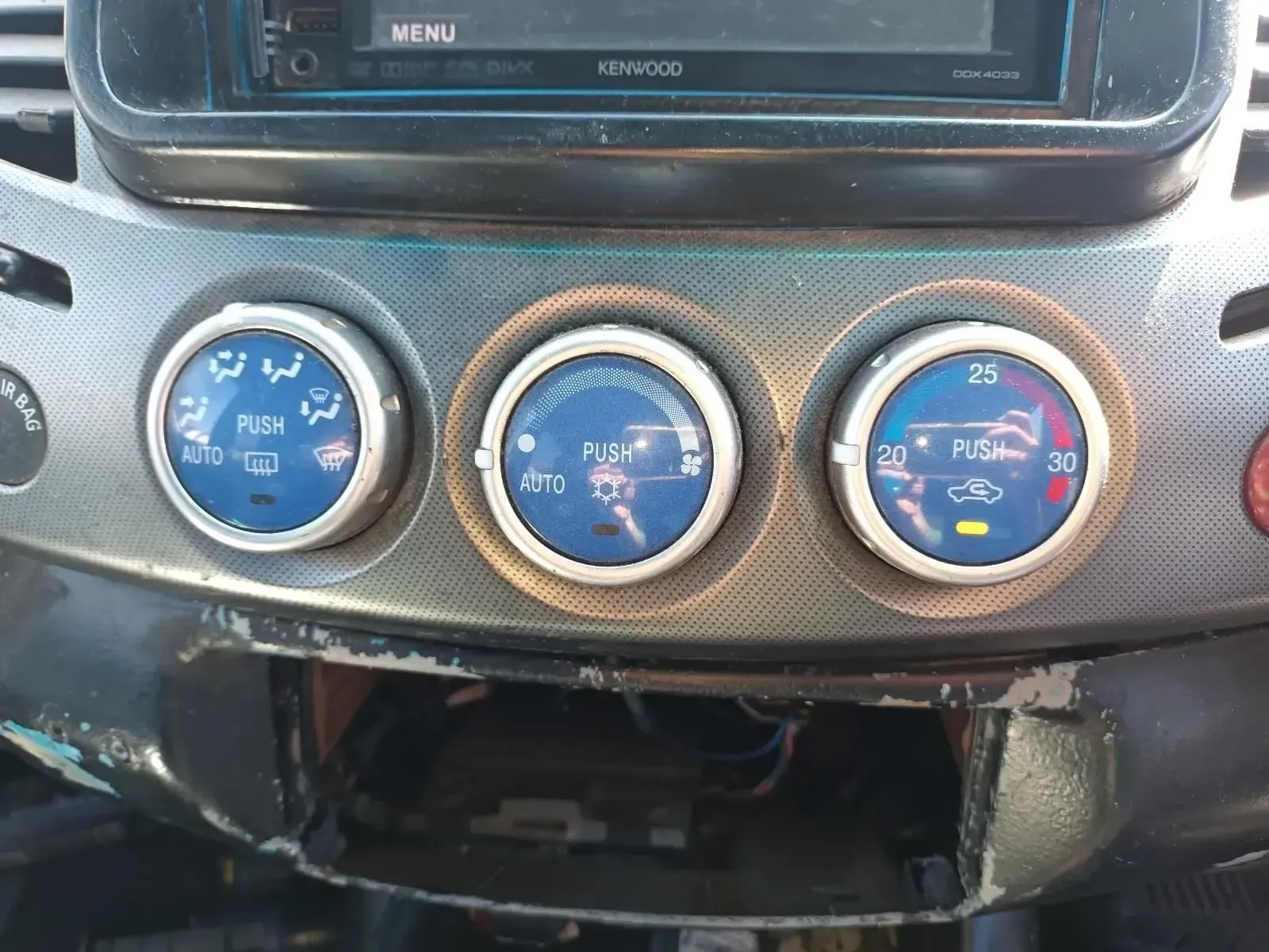 Car Dashboard With Climate Control Dials and a Removed Stereo — South West 4WD Wreckers In Brisbane, QLD