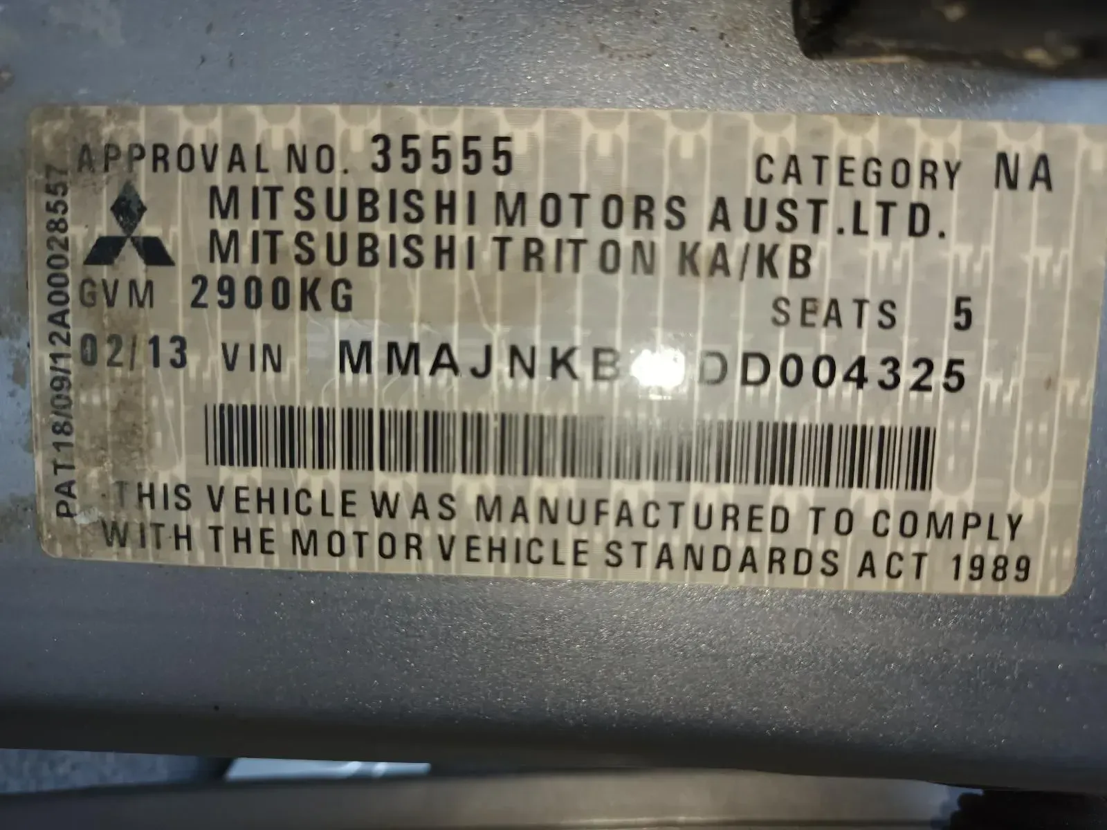 Vehicle Compliance Sticker — South West 4WD Wreckers In Brisbane, QLD