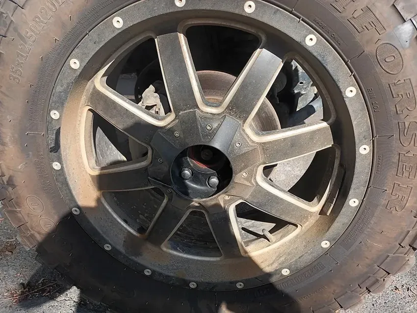 A Close Up of a Tire and Wheel on a Vehicle — South West 4WD Wreckers In Brisbane, QLD