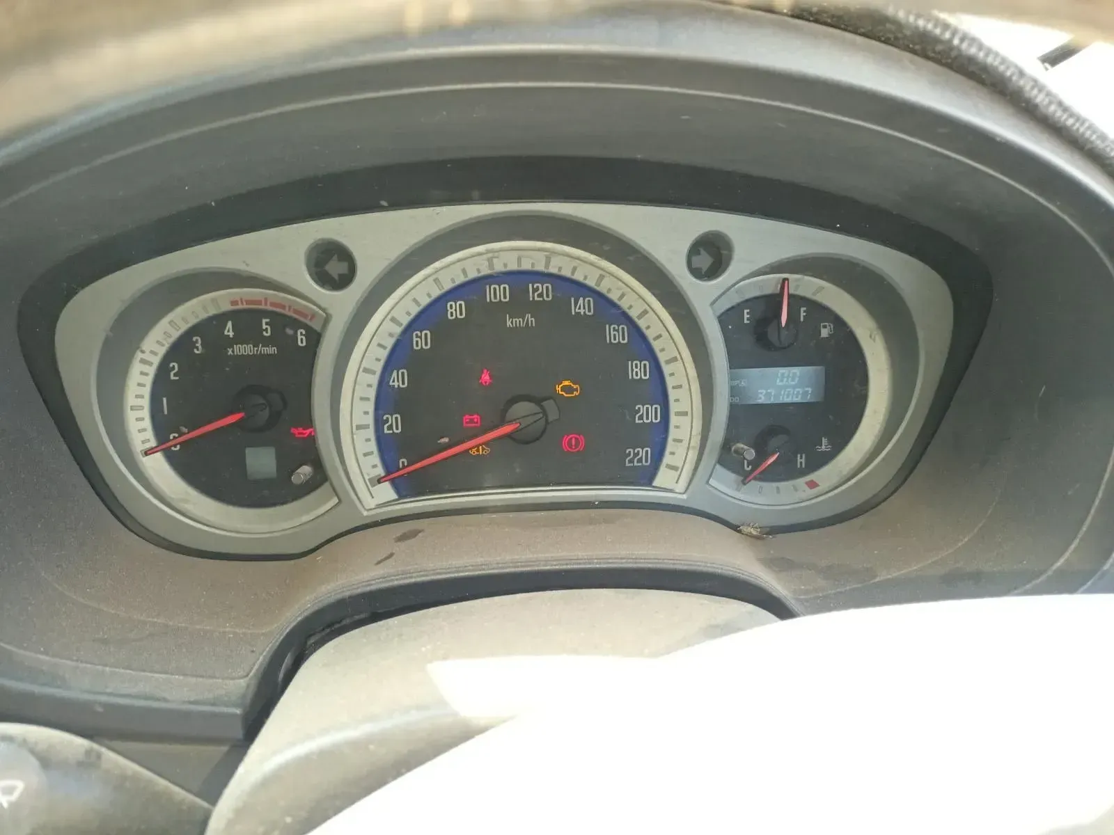 Dashboard With Gauges Lit Up, Including Speedometer and Fuel Gauge — South West 4WD Wreckers In Brisbane, QLD