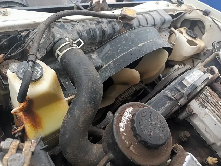 A Close Up of a Car Engine With a Radiator Fan — South West 4WD Wreckers In Brisbane, QLD