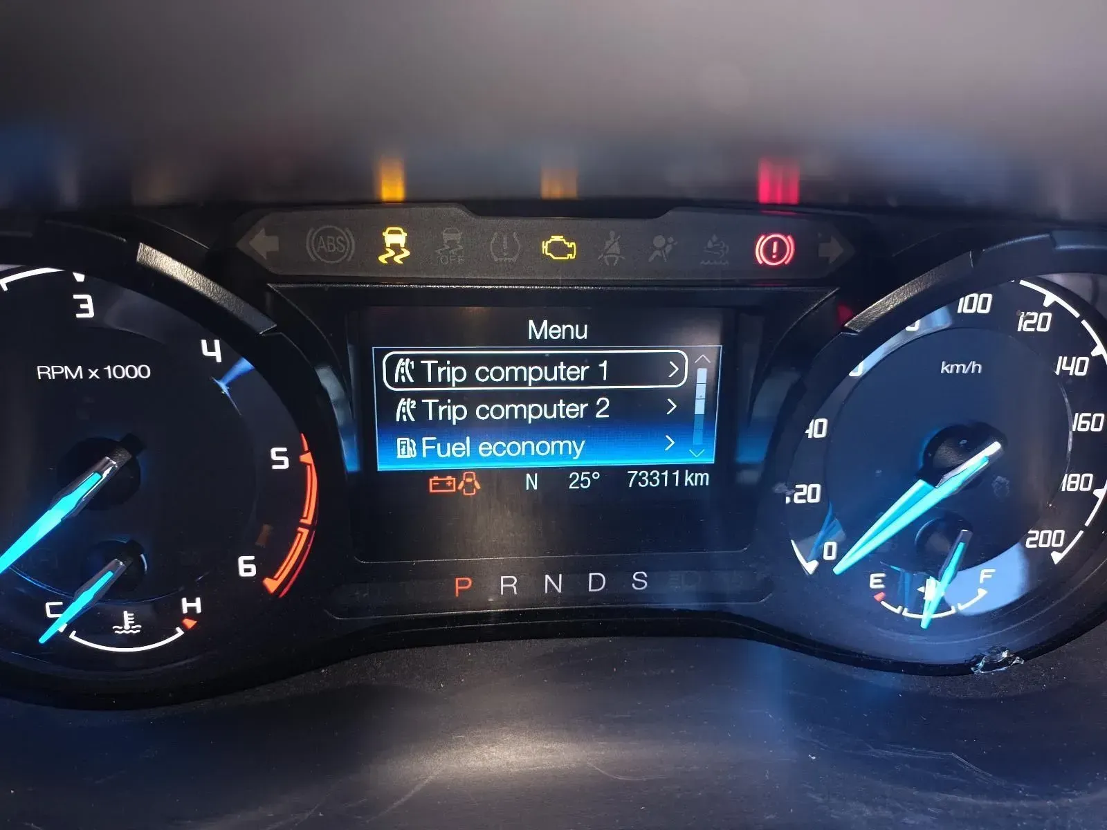 Car Dashboard Displaying the Menu for Trip Computer and Fuel Economy — South West 4WD Wreckers In Brisbane, QLD
