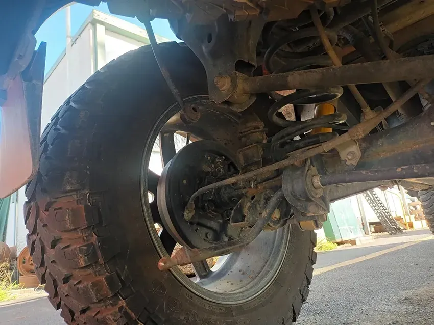 A Close Up of the Underside of a Truck's Wheel and Suspension — South West 4WD Wreckers In Brisbane, QLD