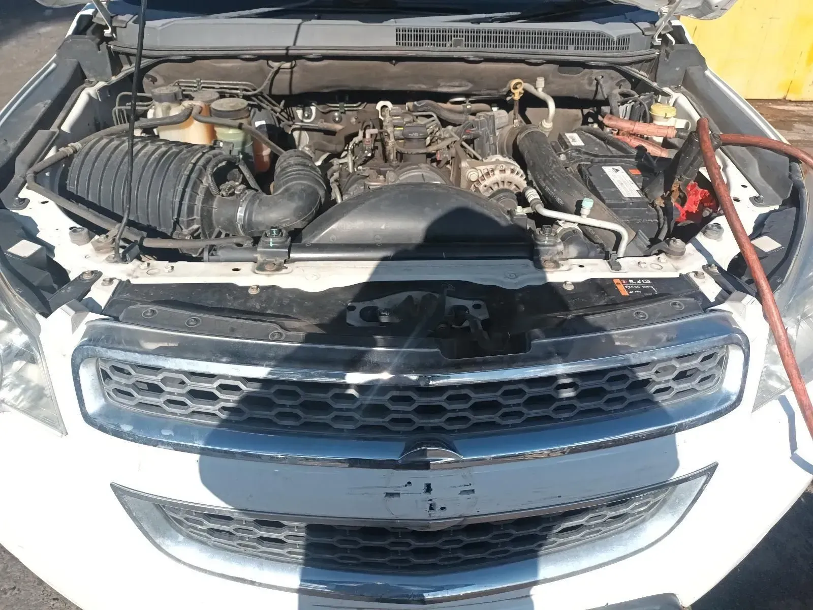 White Car With Hood Open, Engine Visible — South West 4WD Wreckers In Brisbane, QLD