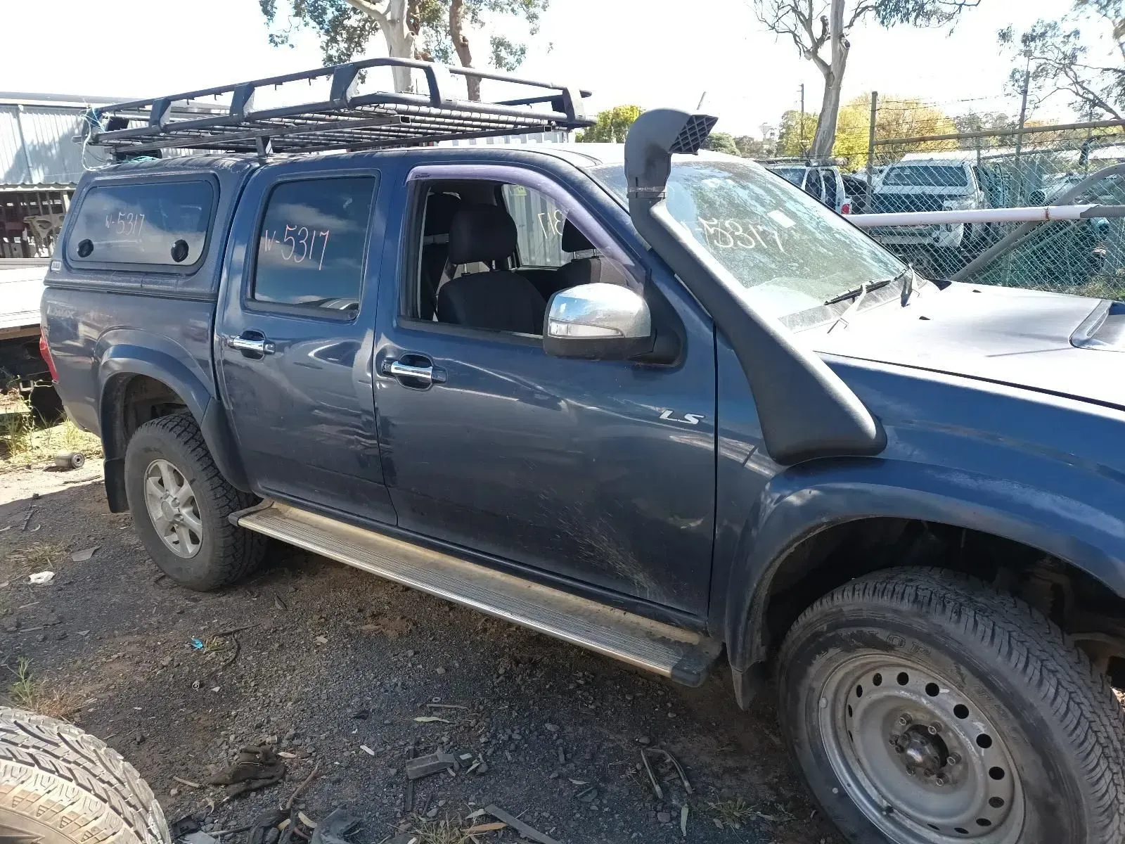Blue Pickup Truck With Snorkel, Roof Rack, and Side Steps — South West 4WD Wreckers In Brisbane, QLD