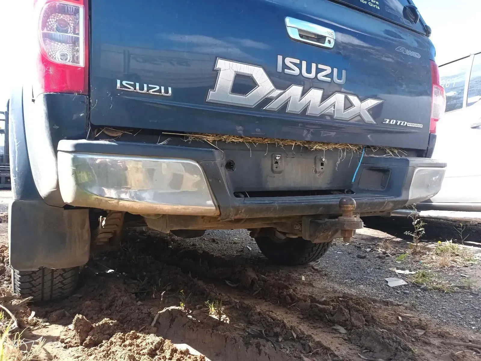 Rear View of a Dark Blue Isuzu D-max Pickup Truck — South West 4WD Wreckers In Brisbane, QLD