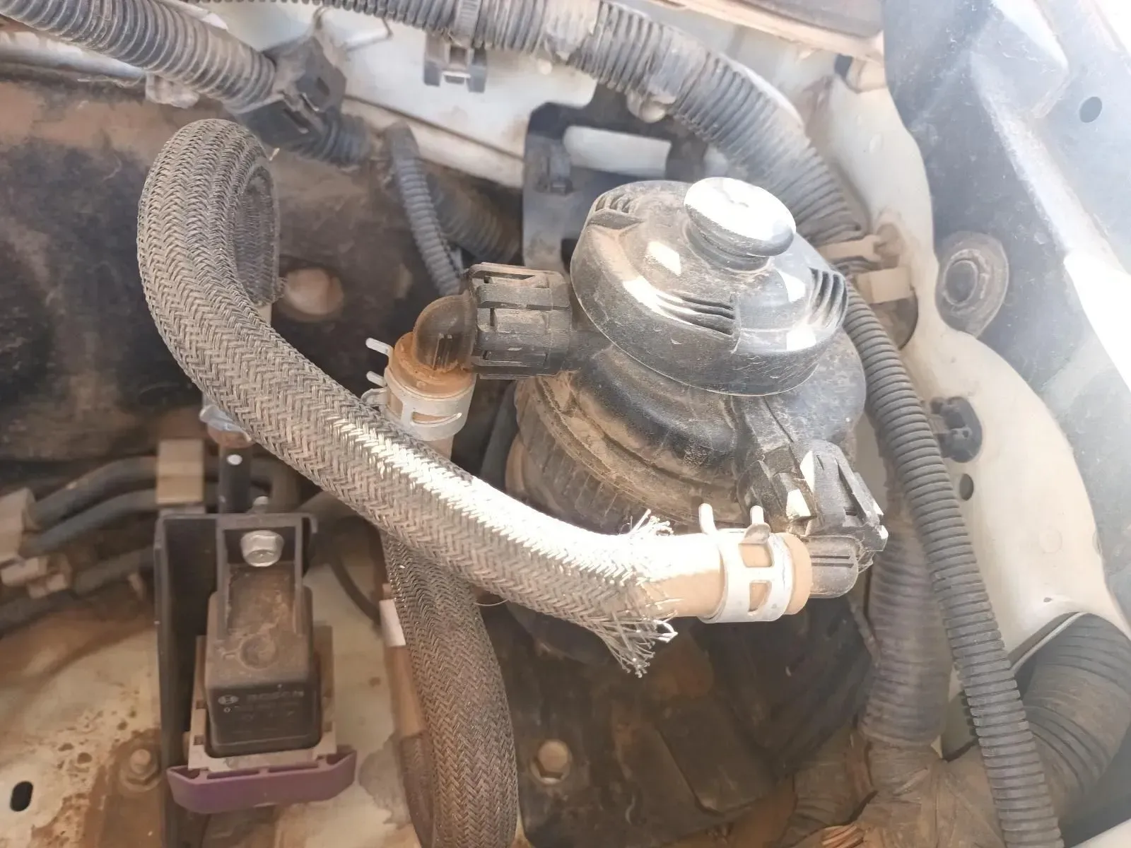 Engine Compartment With a Fuel Filter, Hoses, and Electrical Components — South West 4WD Wreckers In Brisbane, QLD