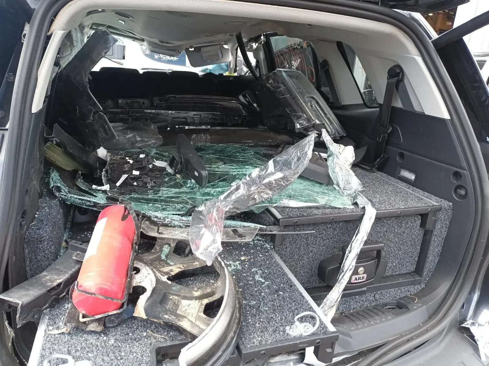 Back of a Car With Shattered Glass and Debris — South West 4WD Wreckers In Brisbane, QLD