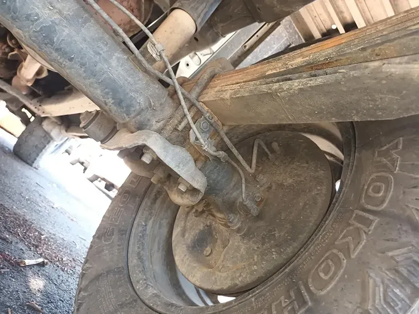 A Close Up of the Underside of a Vehicle With a Yokohama Tire — South West 4WD Wreckers In Brisbane, QLD