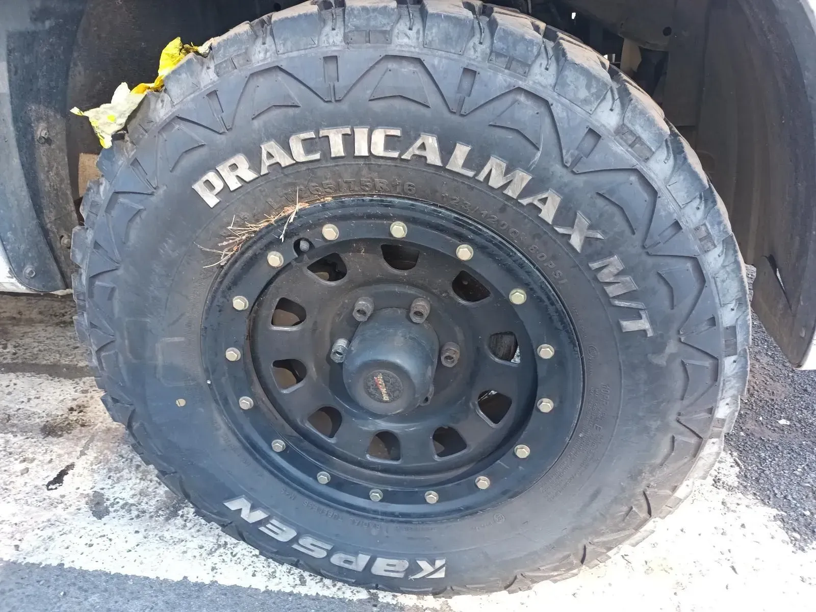 Black Off-road Tyre on a Black Rim — South West 4WD Wreckers In Brisbane, QLD