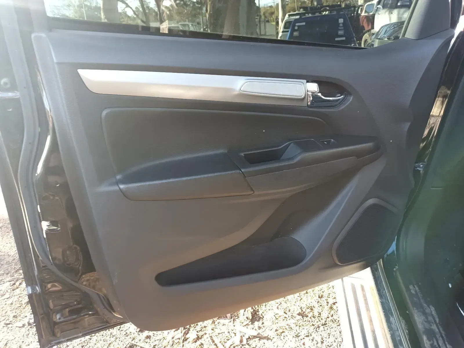 Car Door Interior, Black and Gray, With Silver Handle and Speaker — South West 4WD Wreckers In Brisbane, QLD