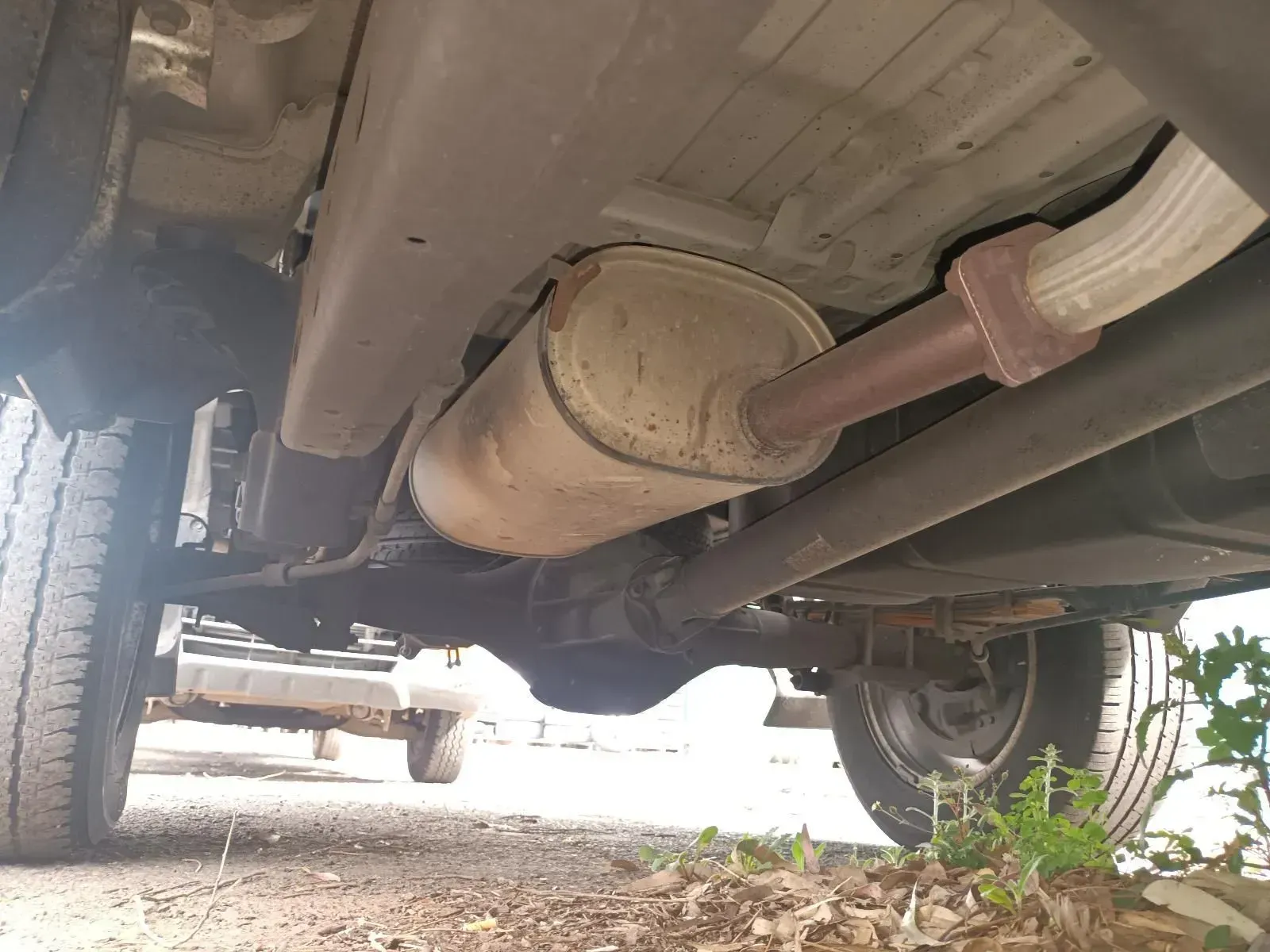 Underside of a Vehicle, Showing Exhaust System With Muffler and Pipes — South West 4WD Wreckers In Brisbane, QLD