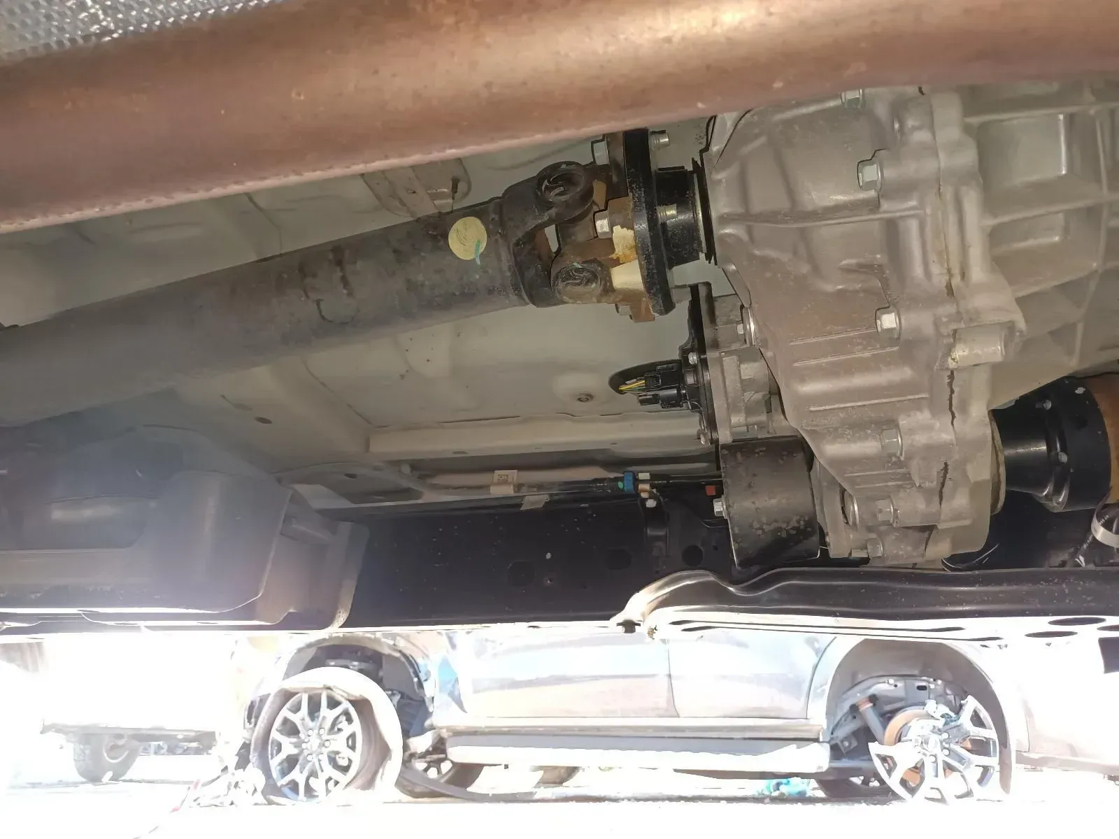 Underbody of a Vehicle Showing Driveshaft and Transfer Case — South West 4WD Wreckers In Brisbane, QLD
