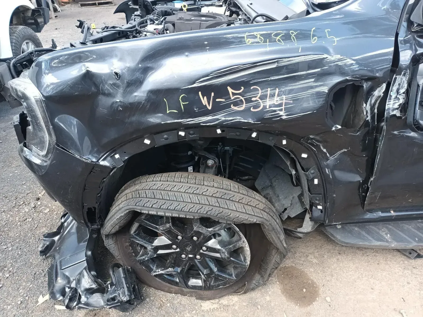 Damaged Black Pickup Truck — South West 4WD Wreckers In Brisbane, QLD