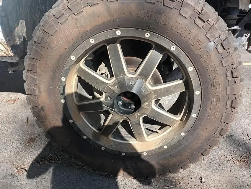 A Close Up of a Tire and Wheel on a Truck — South West 4WD Wreckers In Brisbane, QLD