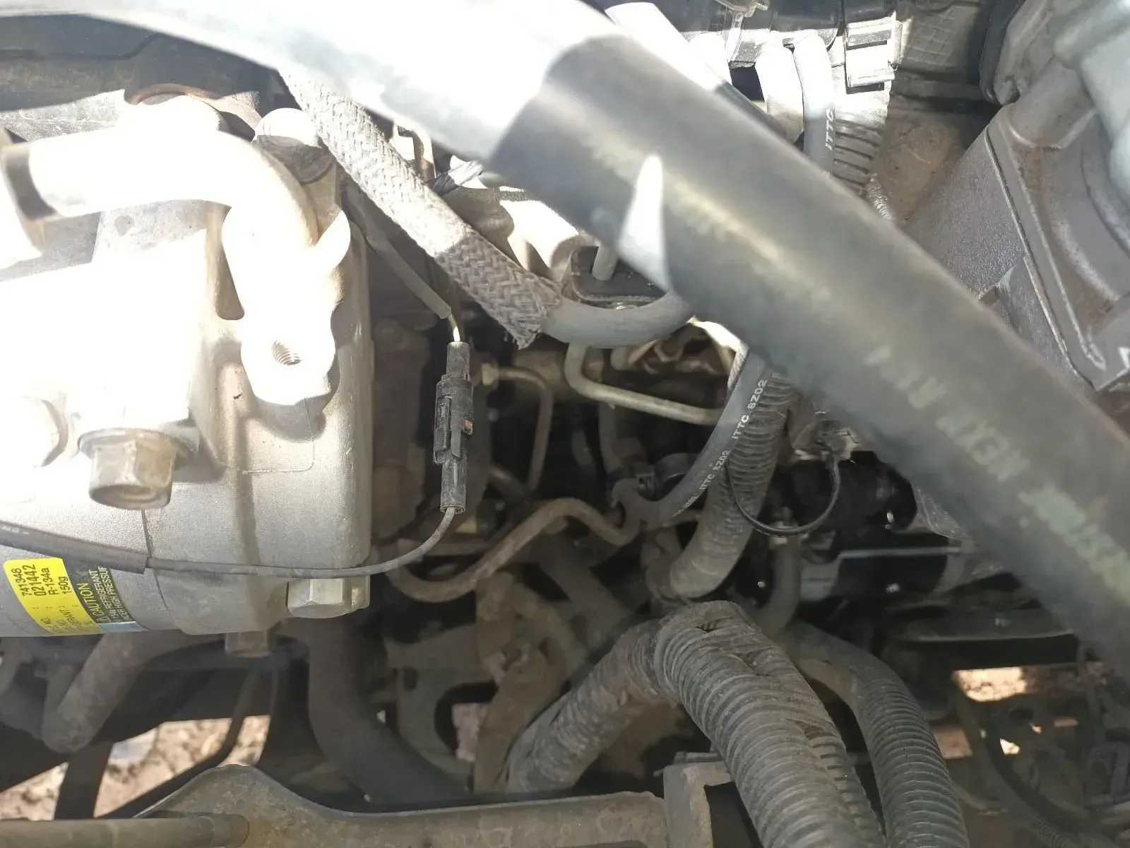 Engine Bay With Hoses, Compressor, and Other Components — South West 4WD Wreckers In Brisbane, QLD