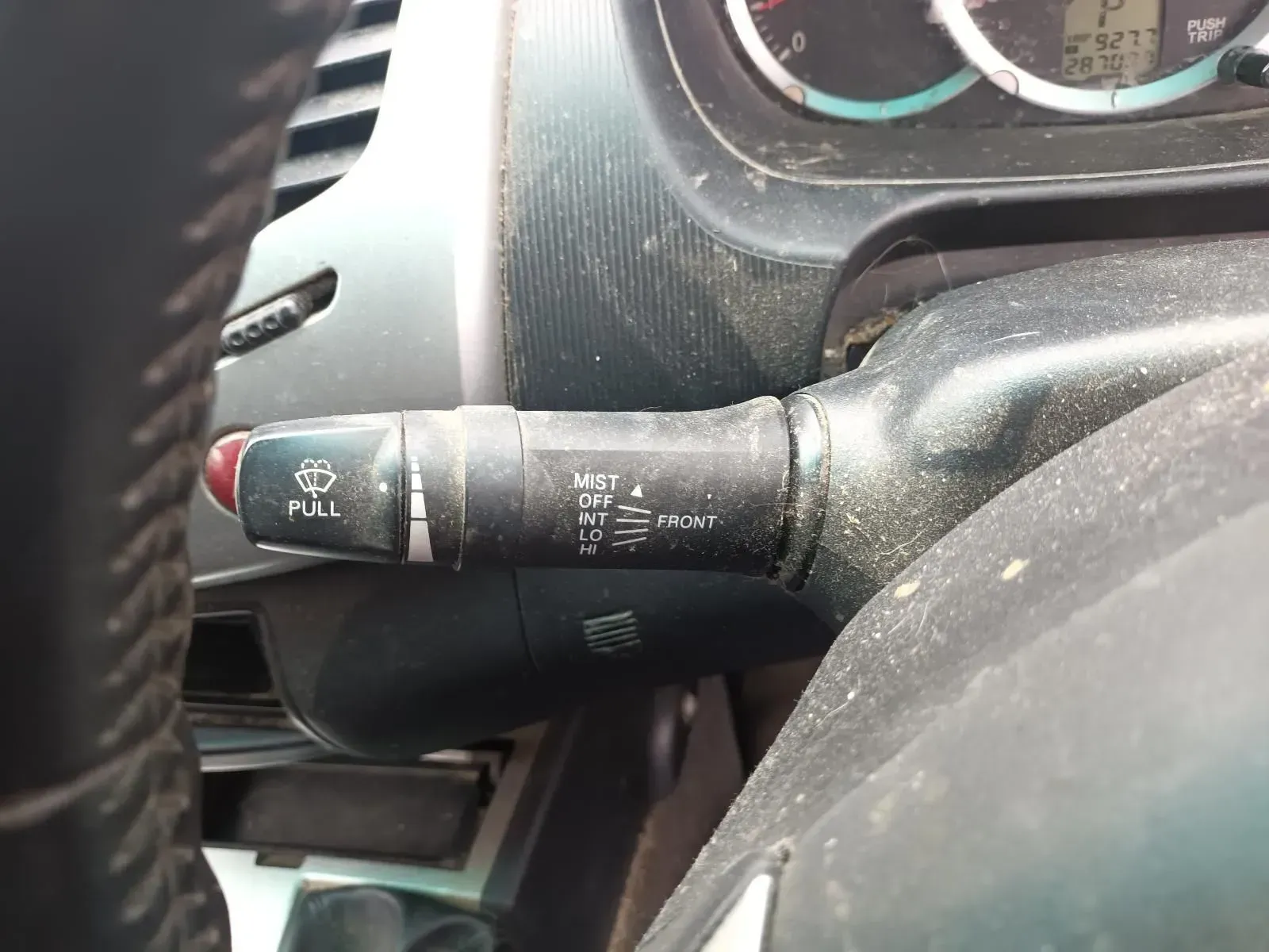 Close-up of a Car's Windshield Wiper Control Lever on a Steering Column — South West 4WD Wreckers In Brisbane, QLD