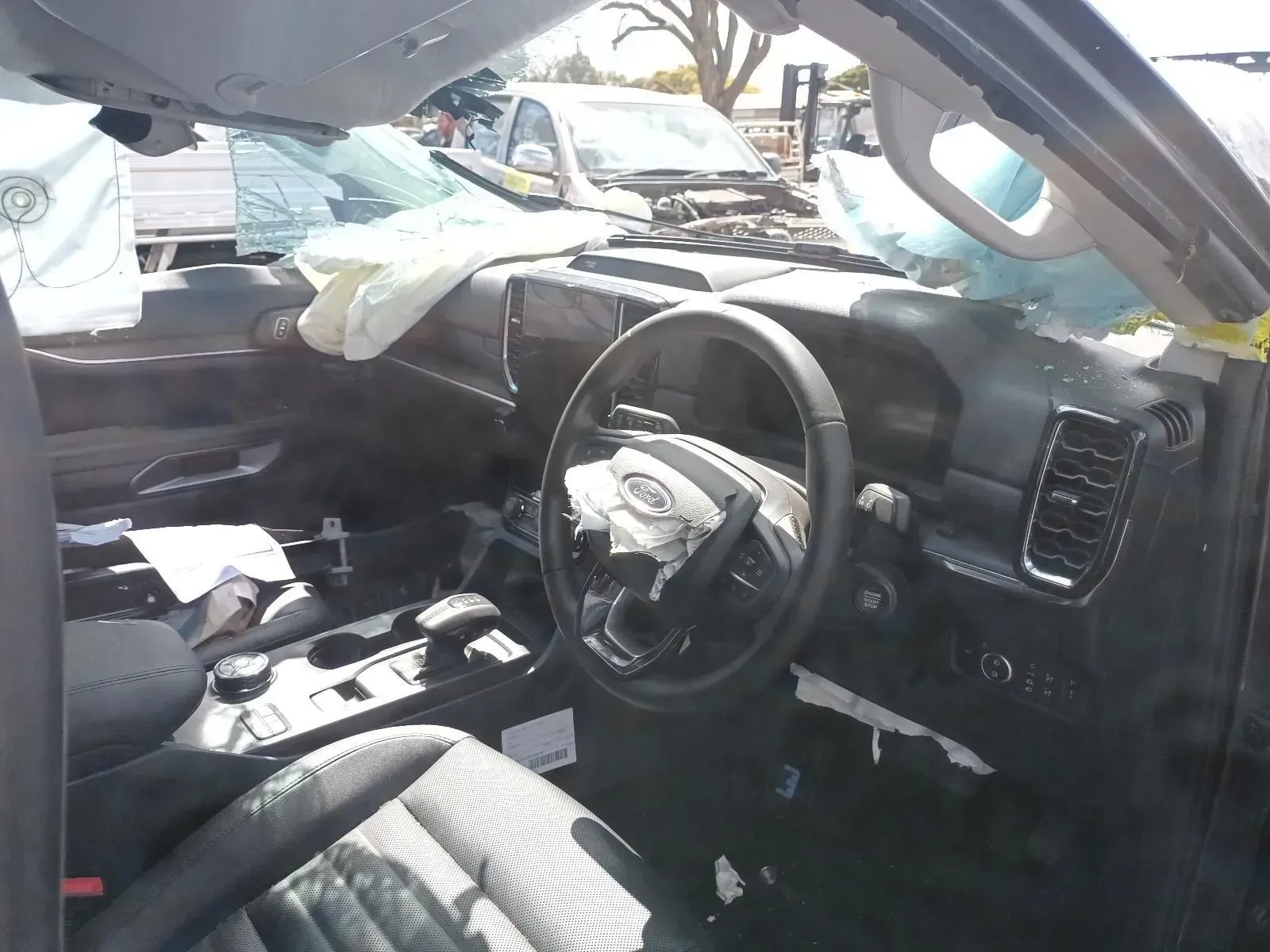Interior of a Heavily Damaged Ford Ranger — South West 4WD Wreckers In Brisbane, QLD