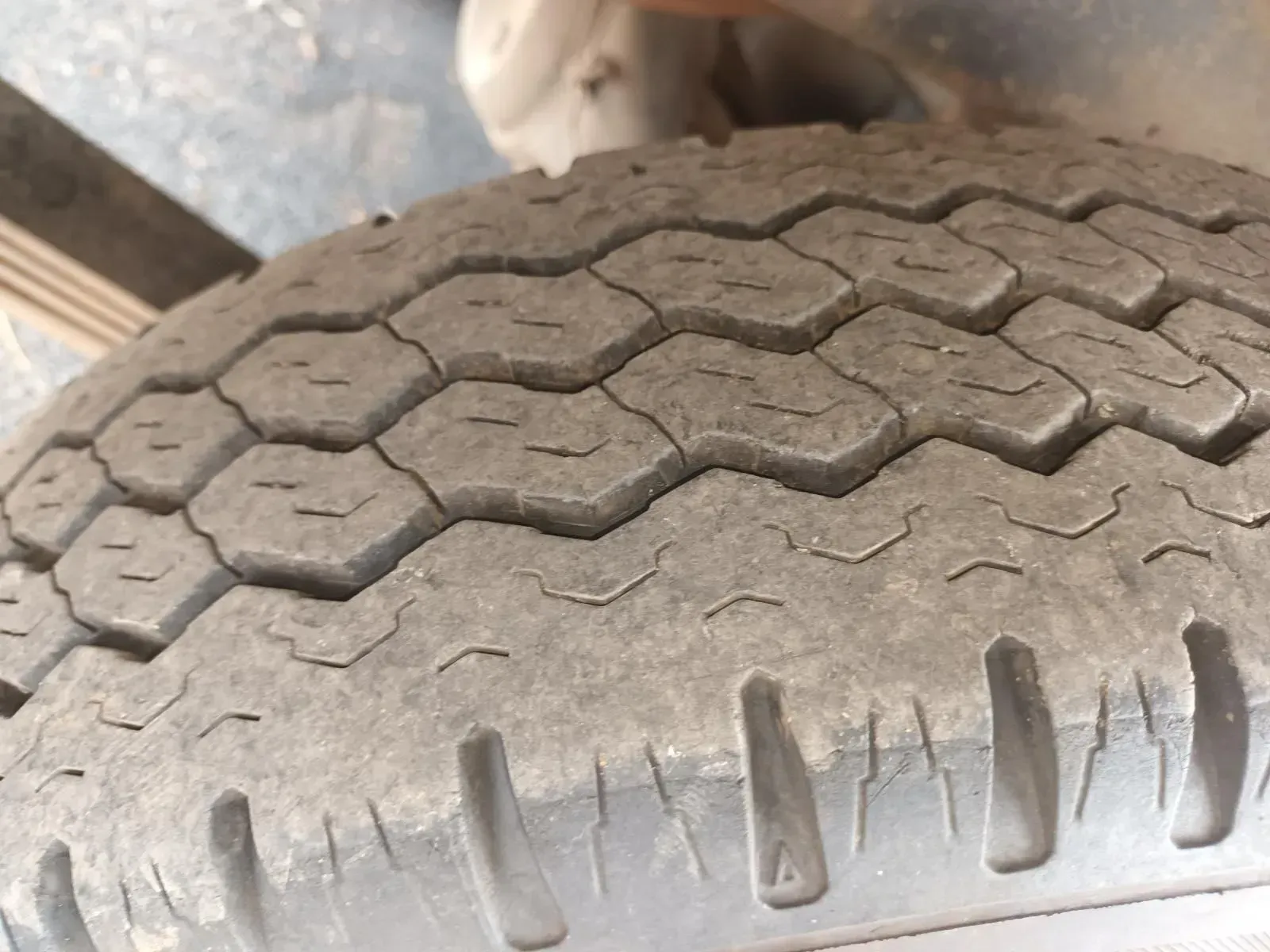 Close-up of a Worn Tyre Tread With Visible Cracking — South West 4WD Wreckers In Brisbane, QLD