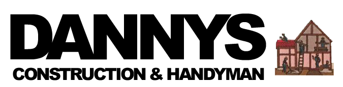 Logo for Danny's Construction & Handyman. Bold black text with a building icon on the right.