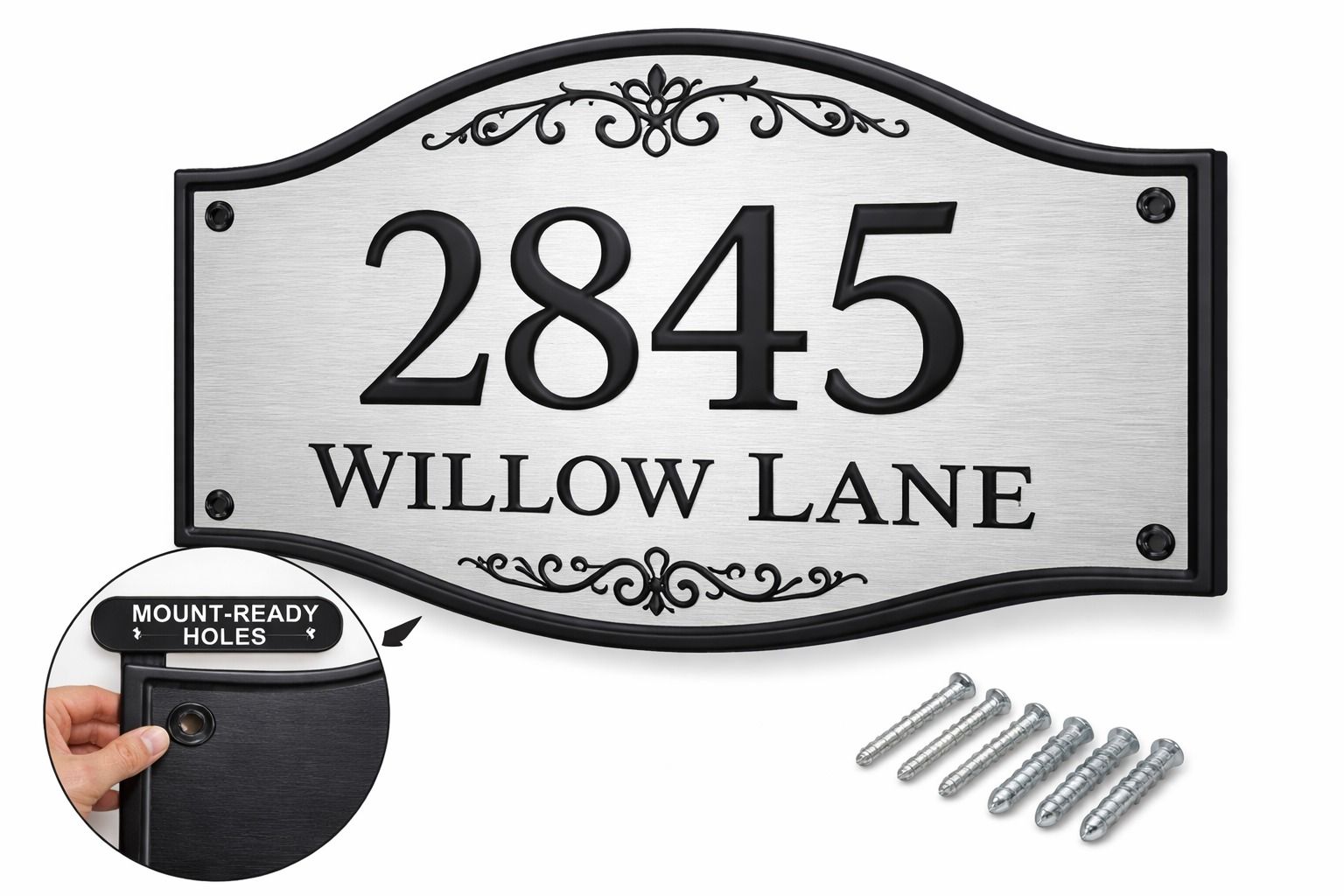 Address sign with numbers 2845 and