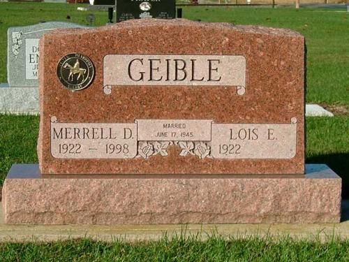 A gravestone in a cemetery with the name geible on it