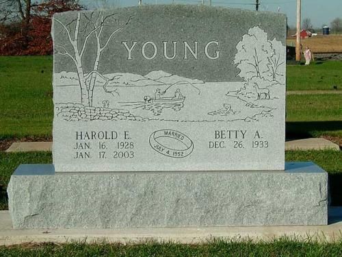 A gravestone for young harold e. and betty a.