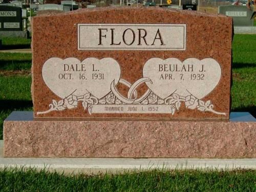 A gravestone with the name flora on it