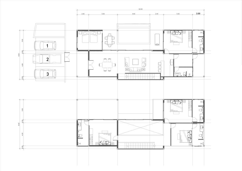Architectural Floor Plan Of A Multi-story Home With A Garage — GS Design & Drafting In Rous, NSW