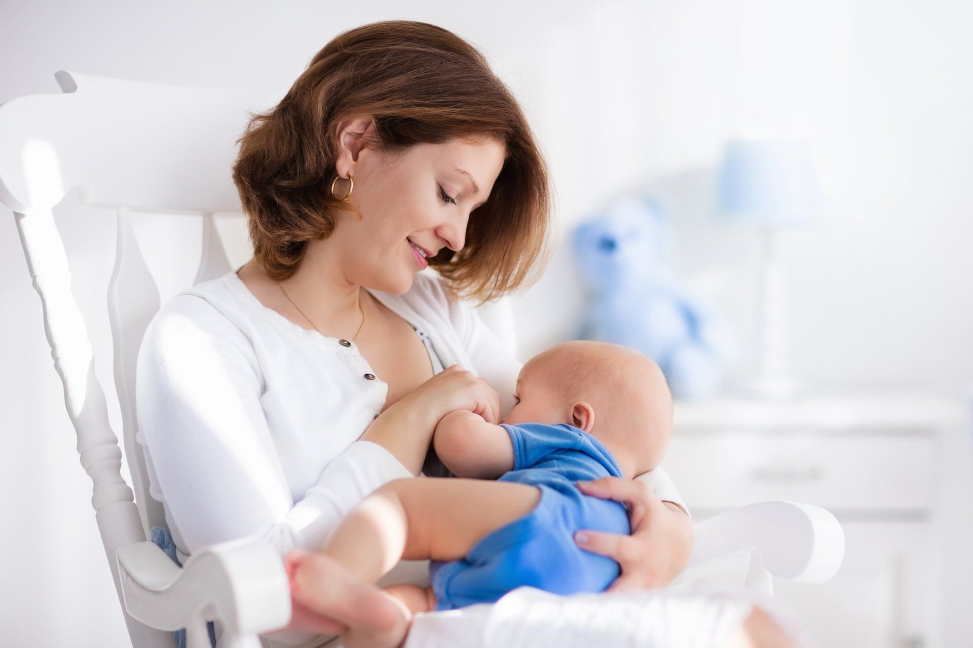 Mom holding baby