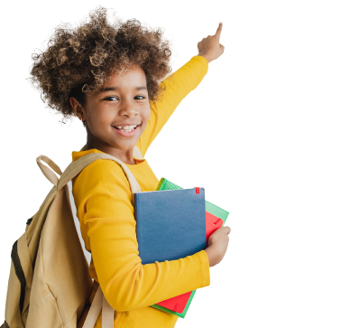 Cute smiling kid with bag pack and school materials | La Crosse, WI | Coulee Children’s Center