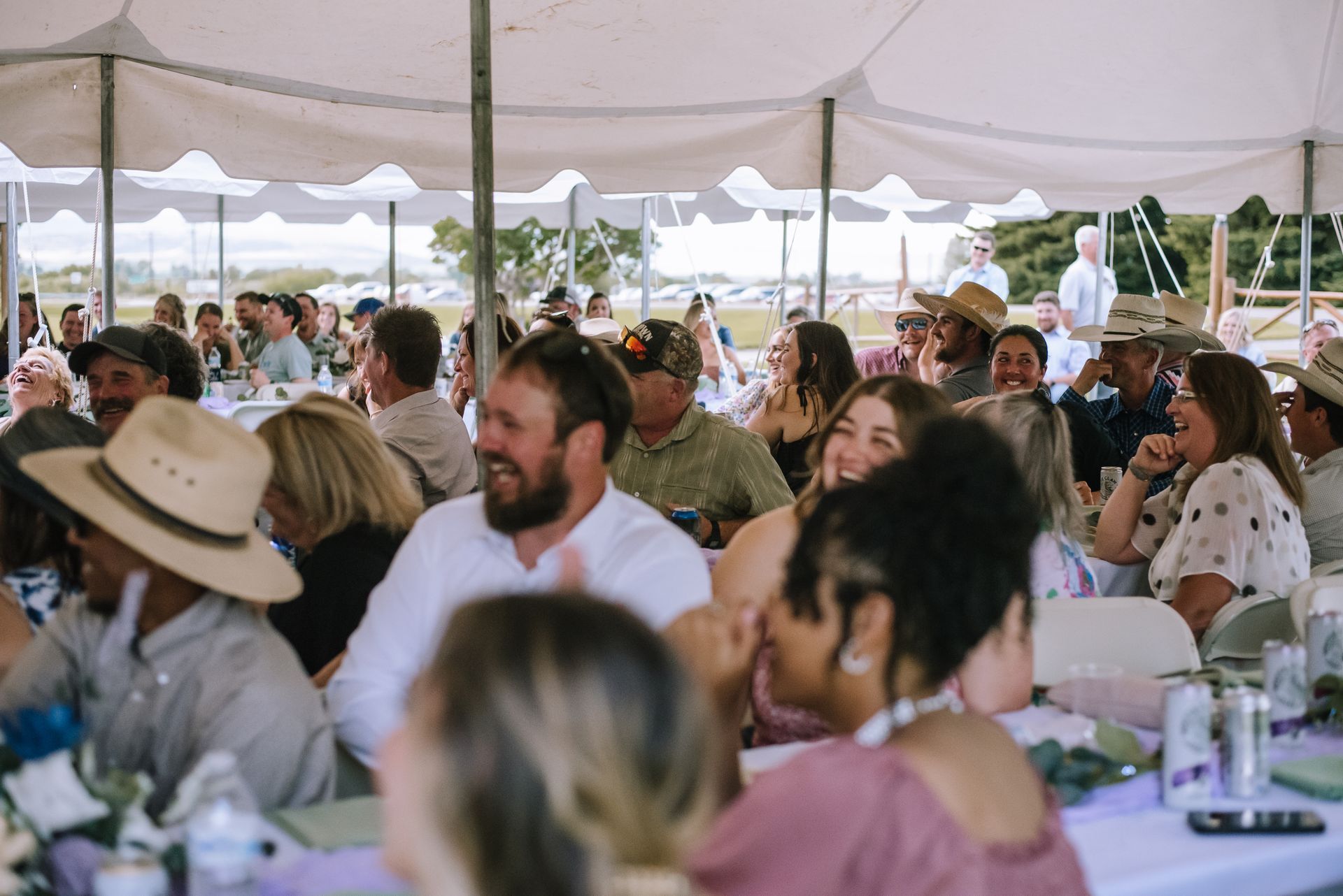 Outdoor wedding with tent