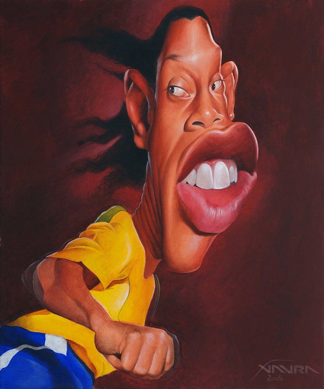 caricature football ronaldinho humor art