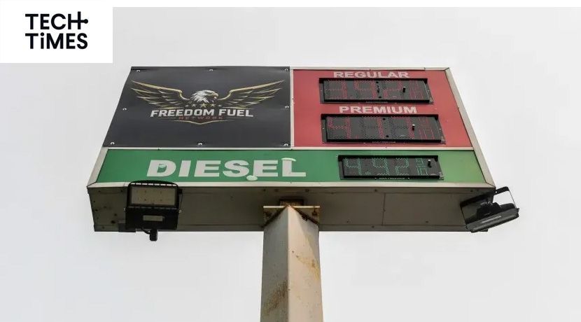 An image showing a gas station price sign featured in TechTimes' report citing CapWealth research
