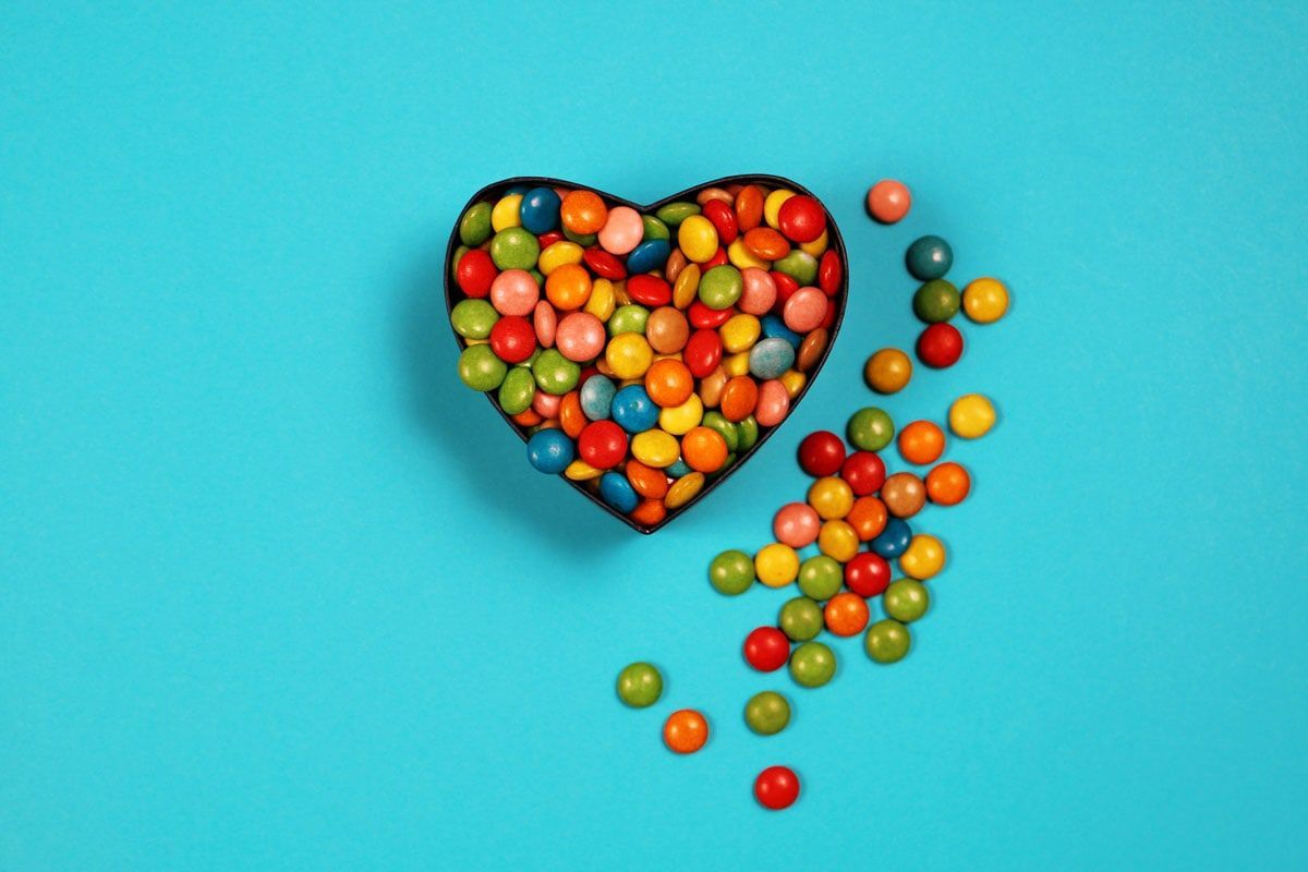 Photo of Valentine's Day candy in a heart