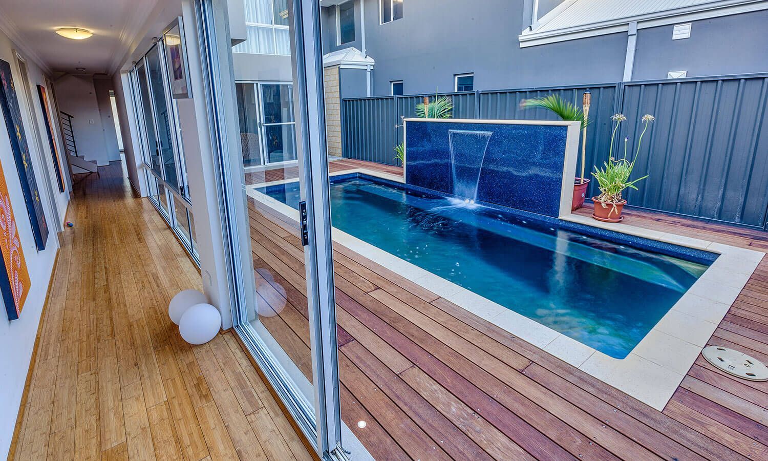 Backyard with Newly Installed Swimming Pool