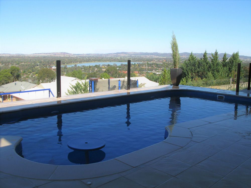 Side Right Swimming Pool And View Hills — Professional Pool Builder in Wagga Wagga, NSW