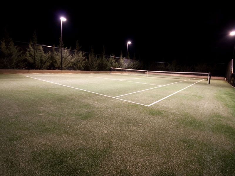 View Side Tennis Court At Night — Tennis Courts in Wagga Wagga, NSW